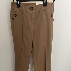 NWT Harold's Ribbed Sarah Fit Camel Color Ankle Pants Size 6